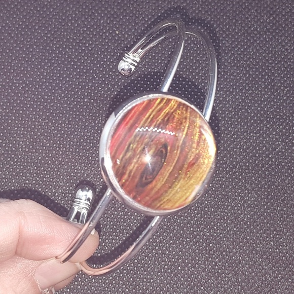 Handpainted Sterling Silver Bracelet - Picture 4 of 4